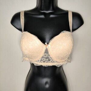 Carisma Lace French Dentelle Style Lightly Padded Glam Sexy Wide Strap Bra 40C